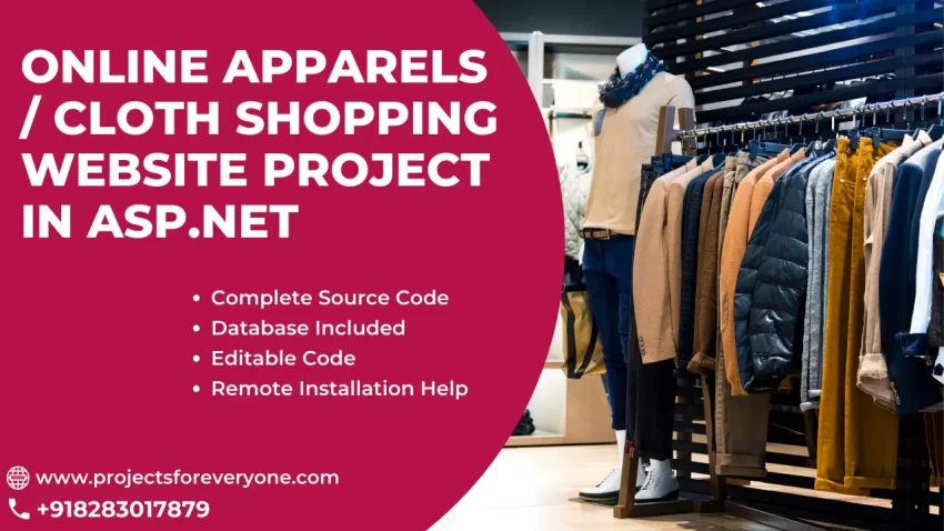 Online Apparels / Cloth Shopping Project in Asp.Net with C#.Net with SQL server with source code