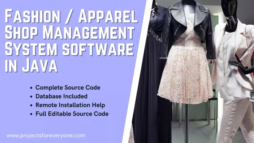 Fashion Store / Apparel Shop Management System Project in JAVA Swings with Mysql with source code